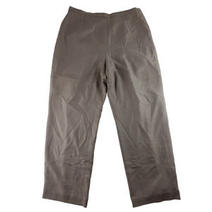 Vintage Talbots Women's Tan Khaki 100% Silk High Waist Straight Leg Pants 12